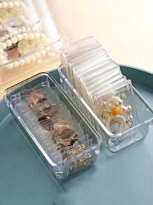 100pcs Pvc Transparent Resealable Jewelry Bags With Ziplock,Anti-Oxidation,Prevents Tarnishing,For Storing Earrings, Necklaces, Jewelry, Small Gift, Accessory Party Favor Pouches Wedding
