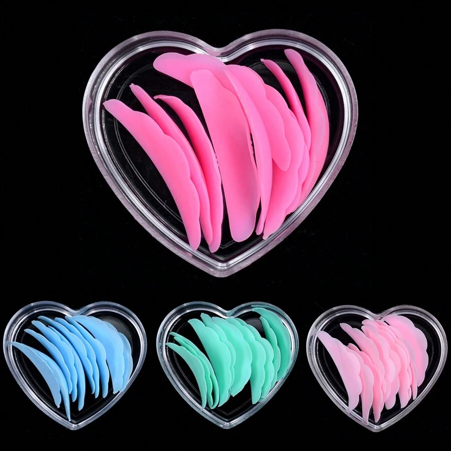 10Pcs Reusable Eyelash Curling Pad Kit Silicone Lash Lifting Pad Lamination Pad Eyelash Perm Rods 3D Eyelashes Extension Curler Pad Purming Tool - Multicolor - View 1