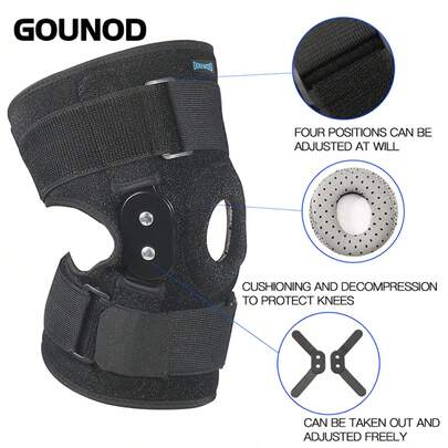 GOUNOD 1PC Knee Brace With Side Stabilizers & Patella Gel Pads For Knee Support For Men And Women.
