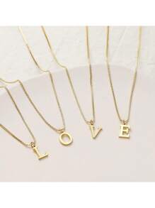 1 pièce Collier avec chaîne de type OT à lettre initiale de A à Z, collier en acier inoxydable avec alphabet, excellent cadeau pour Halloween et la rentrée scolaire