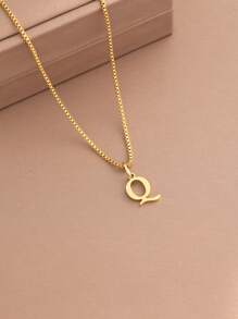 1pc Women Initial Letter A-Z Necklace, Stainless Steel Alphabet Pendant, Halloween & Back To School Gift