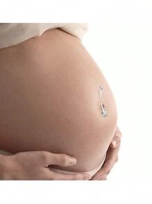 6-31 件亚克力长条肚脐环套装适合孕妇 柔性透明身体穿孔首饰套装肚脐穿孔怀孕银色粉色蓝色长肚脐穿孔适合孕妇运动孕妇柔性透明亚克力吊坠肚脐穿孔 Hez 蝴蝶脚 - 無色 - 查看 7