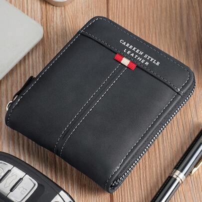 1pc New Men's Wallet, Fashionable Retro Multi-Function Zipper Wallet, Young Student Versatile Multi-Card Holder, Gift For Men, Suitable For Teen, Summer Casual Outdoor Athletic Or Vacation Travel, Graduation, Birthday Accessories Formal/Business Formal Valentine's Day Ideas
