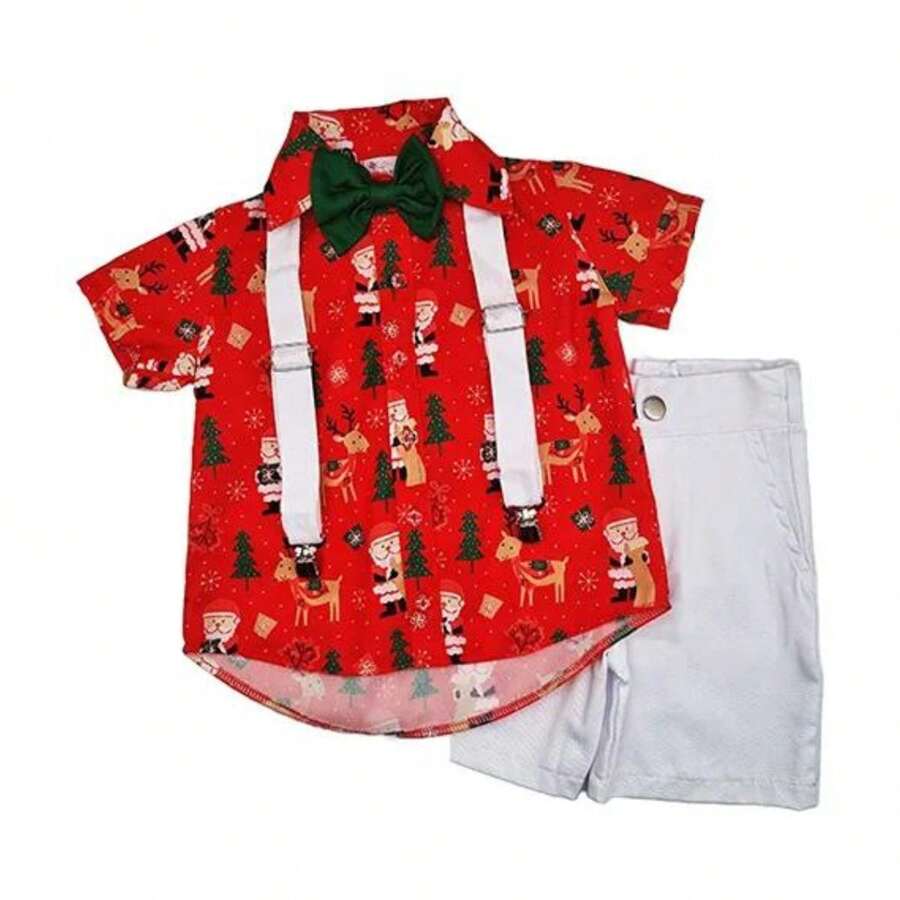 Children's Social Masculine Christmas Set - Model 1 - 紅色 - 查看 1