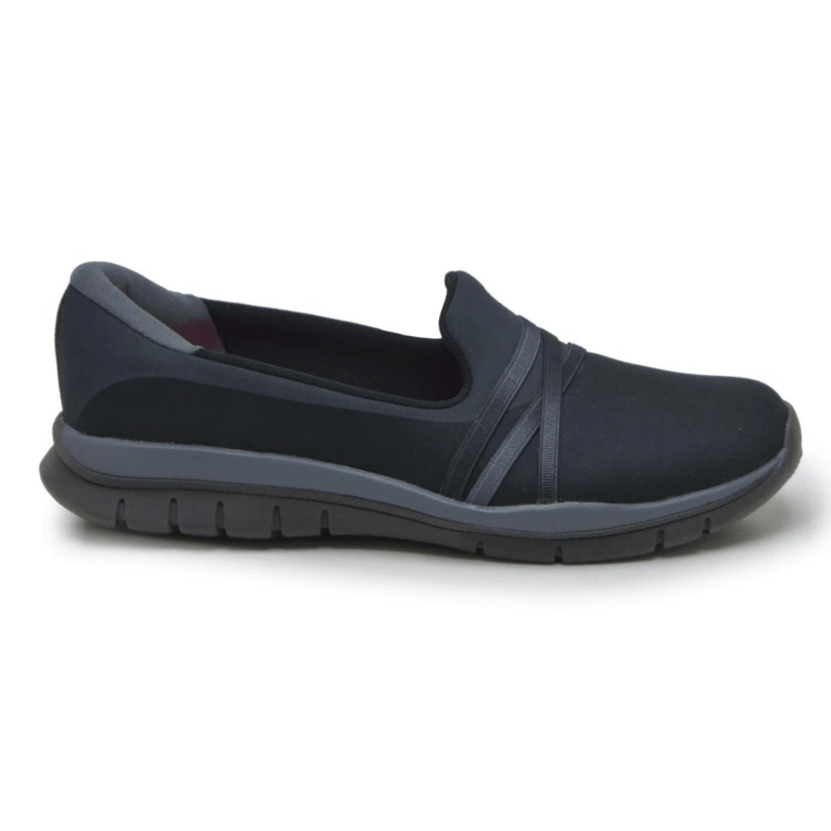 Calce Fácil Women's Orthopedic Slip-On Slip-On Shoe + Gel Insole - Đen/Đen - Xem 1