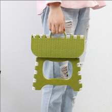 Folding Chair Sturdy Multipurpose Chair With Handle Safe Climbing Home Children Practical Table Furniture - Verde - Ver 2