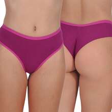 Click Mais Bonita Kit 3 Thongs Double Thread Cotton Gabi Lingerie Panties Kit - Nhiều màu - Xem 6