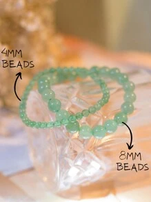 1 Vòng Tay Aventurine Xanh-Cơ Hội & Thành Công Vòng Tay Đá Quý May Mắn Biểu Hiện Và Thịnh Vượng Phong Phú Vòng Tay Dành Cho Nữ - màu xanh lá - Xem 7