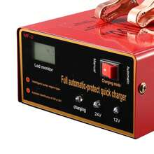Cargador automotriz de 12/24 V con pinzas para cables Cargador de batería inteligente para automóvil Motocicleta - Rojo - Ver 10