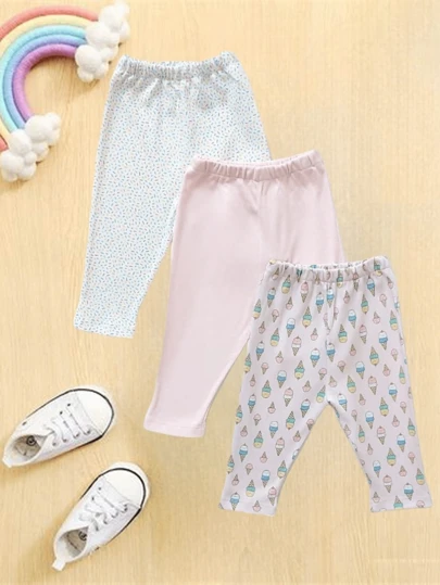 Conjunto De 3 Pantalones Multicolor Para Bebé Niña