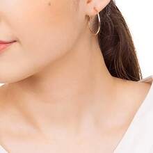 18K GOLD EARRINGS FOR WOMEN SMALL THIN HOOP ROMMANEL 522012 - Vàng - Xem 2