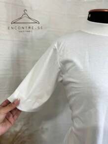 High-Neck Cotton Tshirts Inspired By Zaara Basic Plain T-Shirt Casual Stripped Women's Blouse T-Shirt 100% Cotton Tee Fashion Summer 2024 - 離開 - 查看 7
