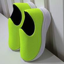 Children's Tennis Comfortable School Sock Sneakers Unisex Slip On Tenis Femenino - 青檸色 - 查看 2