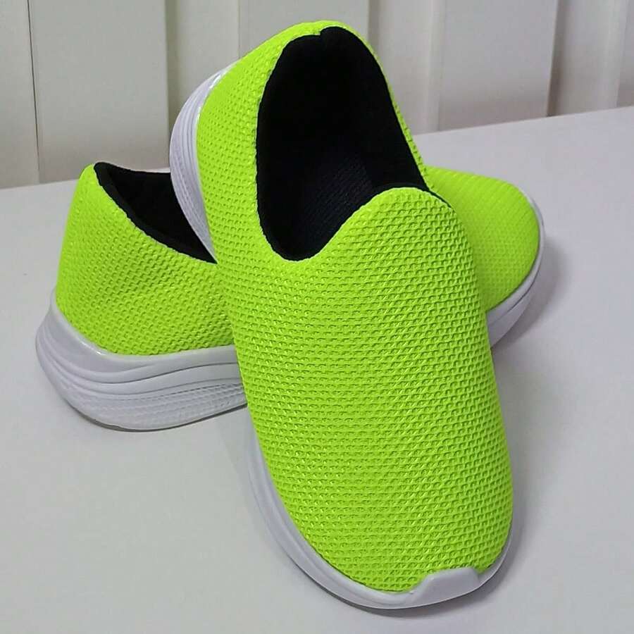 Children's Tennis Comfortable School Sock Sneakers Unisex Slip On Tenis Femenino - 青檸色 - 查看 1