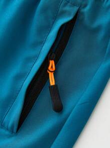 2pcs/Set Boys & Teens Minimalist Loose Outdoor Sports Solid Color Pocket Shorts For Back To School, Spring & Summer