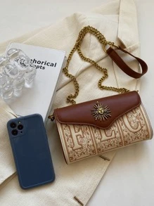 New Fashion Classic PU Patchwork Embroidered Shoulder Bag, Suitable For Travel, Shopping, Commuting, Party - Multicolor - View 5