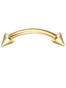 CASSIECA 1PC 车耳钉首饰车耳钉耳环男女款眉环 16G 不锈钢弧形杠铃吊坠 CZ 肚唇环软骨耳甲表面耳屏耳钉首饰 - 金色 - 查看 8