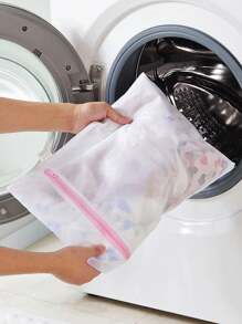 2pcs Home Folding Bra Laundry Wash Bag, Washing Net Bag For Lingerie In Washing Machine - White - View 6