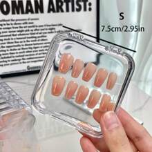 1pc Nail Art Display Case, Transparent Sealed Storage Box For Nail Polish, Nail Art Collection And Organization - Transparent - View 10
