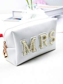 1 pièce Sac de maquillage étanche de mariée, organisateur de toilette pour femmes, sac cosmétique de voyage grande capacité, élégant pour la rentrée scolaire