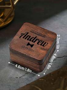 1Pair Custom Engraved Cufflinks With Box Personalized Name Cufflinks, Custom Black/ Gold/ Silver/ Rose Gold Cufflinks, Unique Men's Accessory Perfect Wedding Groomsmen, Best Man, Father's Day, Birthday, Anniversary, Business Gift Ideal For Dad, Husband, Boyfriend, Groom, Or Businessman - Elegant And Timeless Keepsake, Handcrafted Custom Jewelry - Style 3 - View 6