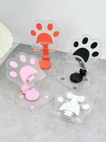 1 件可爱卡通亚克力猫爪 360° 可旋转桌面手机支架，可折叠亚克力 360 度可旋转平板电脑/IPad/手机支架多功能桌面支撑配件 - 猫爪设计兼容 、Android 手机，生日、家人、朋友手机配件的礼物