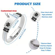Bracelet d'alerte médicale personnalisé | Bracelet médical en silicone multicolore de haute qualité pour hommes et femmes | Bracelets d'identification médicale d'urgence élégants, personnalisés, qui sauvent des vies