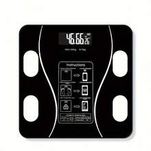 Báscula de composición corporal inteligente con pantalla LED y aplicación para teléfono inteligente: medición precisa de peso y grasa corporal, diseño elegante - Blanco - Ver 7