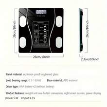 Báscula de composición corporal inteligente con pantalla LED y aplicación para teléfono inteligente: medición precisa de peso y grasa corporal, diseño elegante - Blanco - Ver 2