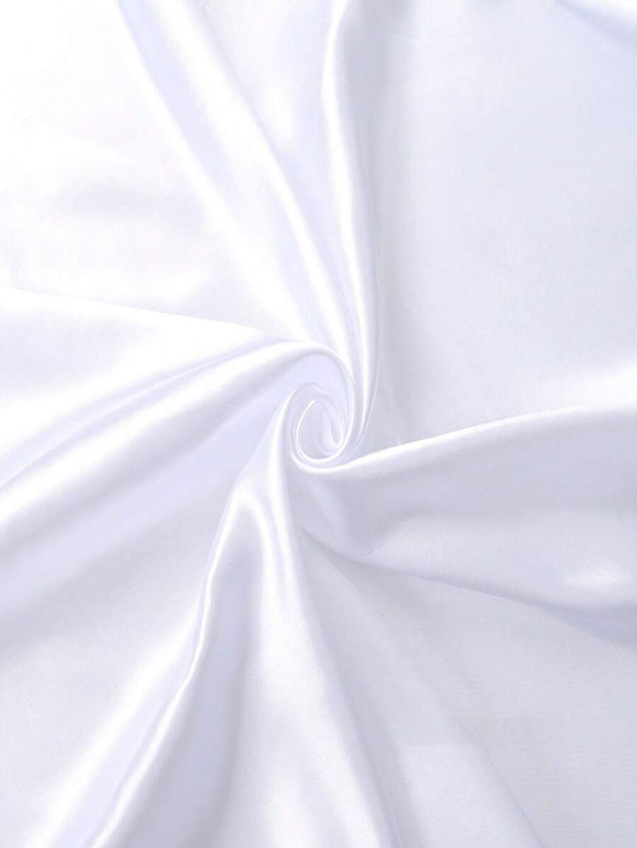 1pc Satin-Like Silk Fabric For Wedding Ceremony Sewing & DIY, Dressmaking - White - View 1