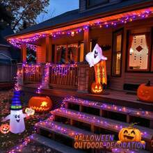 KBO JMEXSUSS 600 LED Christmas String Lights Outdoor, Orange And Purple Lights Clear Wire, Christmas Twinkle String Lights Plug In For Tree Christmas Decorations - Orange and Purple - View 5
