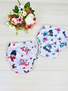 Kit With 2 Reusable Dry Pants For Girls Size 6 Over 15kg - Nhiều màu - Xem 2