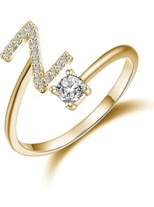 Anillos con letras ajustables para mujeres y adolescentes, anillo abierto minimalista con inicial para mujeres y hombres, anillo de letra en inglés personalizado 26, anillo de dedo delicado de acero inoxidable, regalo de pareja y amigo, accesorios de joyería de moda