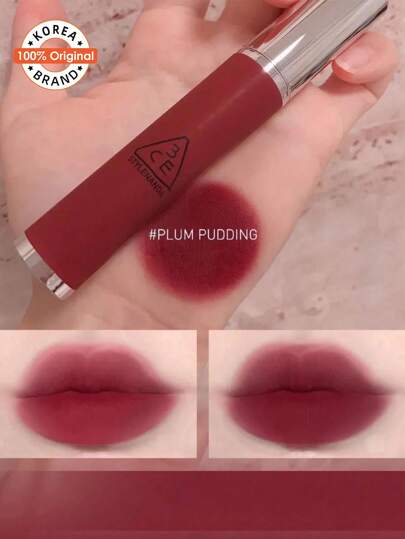 3CE ลิปคลีย์เนื้อลมุข#PLUM PUDDING|เนื้อเนียนเหมือนเนยและสีจางจางมัตท์สูงสุด|ลิปสติกสีติดทนนาน พร้อมสูตรให้ความชุ่มชื่น|เคเบทิ, ของขวัญ