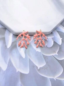 4pcs Copper Double-Sided Enamel Coral Branch Charms Pendant Jewelry Accessories For Women DIY Earrings/Bracelets/Necklaces, Mother Day Gift, Graduation Gift