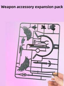 1套全关节模块化可动人偶玩具，包含：人偶+3套手型+长棍+枪+斧+剑+武士刀，可摆出各种炫酷的造型和样式。DIY变形机器人3D打印人体模型绘画模型桌面摆件，幸运13机甲风格人物减压玩具，趣味礼物，帅气手办 - 彩色 - 查看 13