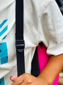 Mochila Saco Nylon 1994 Academia Esportiva Gym Bag Fitness Unissex Cordão Preto Sack Outline Nylon Resistente Sacochila - Bege - Visão 4