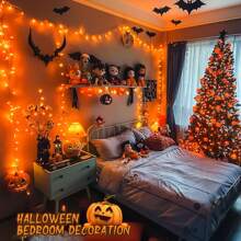 KBO JMEXSUSS 600 LED Orange Lights For Halloween Decor, Orange String Lights Outdoor Waterproof, Plug In Halloween String Christmas Light For Indoor Room Party Tree Yard Fall Decorations - Orange - View 5