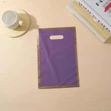 50 个带手柄的厚礼品袋，金边塑料派对糖果袋，适合各种节日派对、返校节、情人节 - 彩色 - 查看 13