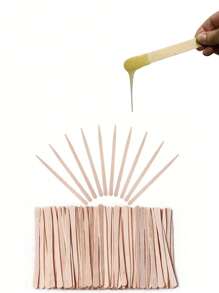 50pcs/100pcs 7 Kinds Of Disposable Wooden Stick Beauty Scraper Log Hair Removal Wax Coating And Shaving Eyebrow Trimming Stick, Daily Wax Coating And Shaving ,Hair Products And Accessories For Barber Salon Beauty Travel Essentials