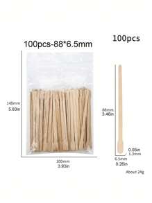 50pcs/100pcs 7 Kinds Of Disposable Wooden Stick Beauty Scraper Log Hair Removal Wax Coating And Shaving Eyebrow Trimming Stick, Daily Wax Coating And Shaving ,Hair Products And Accessories For Barber Salon Beauty Travel Essentials