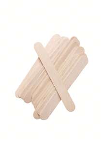 50pcs/100pcs 7 Kinds Of Disposable Wooden Stick Beauty Scraper Log Hair Removal Wax Coating And Shaving Eyebrow Trimming Stick, Daily Wax Coating And Shaving ,Hair Products And Accessories For Barber Salon Beauty Travel Essentials