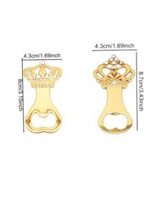 100件/2件皇冠开瓶器礼品，皇冠开罐器，皇家饮料开瓶器，坚固优雅的厨房配件，精致的派对装饰，婚礼