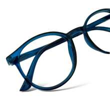 Men's Glasses Frame Without Prescription Flexible Round - Dark Blue - View 2