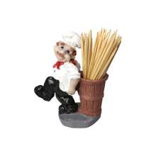 Small Resin Walking Chef Chef Toothpick Holder - trắng - Xem 5