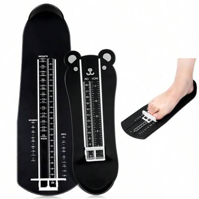 1 件鞋测量尺，成人和儿童脚测量装置，泰迪熊设计英寸和厘米脚长测量工具