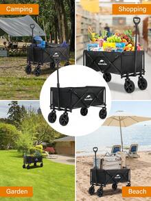 Naturehike Beach Wagon With Big Wheels For Sand, 265LBS Collapsible Wagon Cart, Foldable Portable Heavy Duty Garden Wagon Cart - Large Capacity Utility Wagon For Shopping,Camping,Garden,Sports,Grocery - Black - View 7