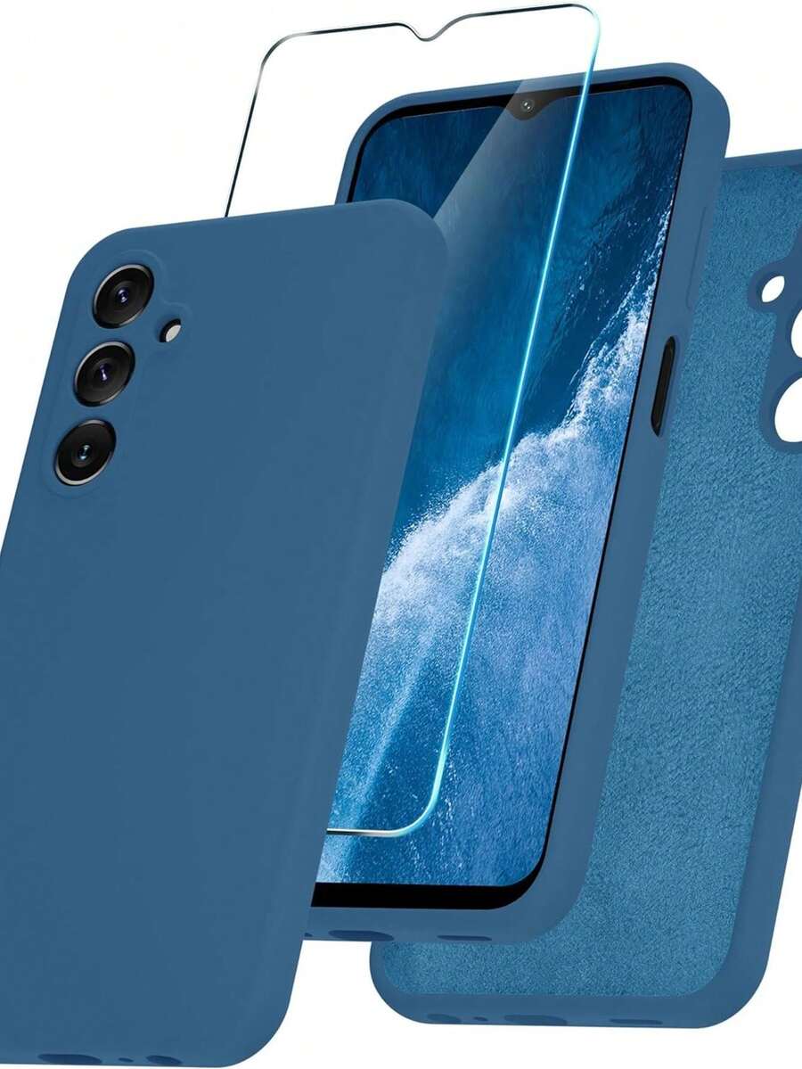 2 In 1 Kit Silicone Case + 3D Glass Film For Samsung A32 5G - 藏蓝色 - 查看 1