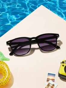 1 件男孩女孩 12-16 岁亚克力休闲波西米亚方形时尚眼镜适合节日出游，完美的节日礼物