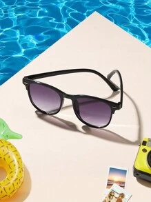 1 件男孩女孩 12-16 岁亚克力休闲波西米亚方形时尚眼镜适合节日出游，完美的节日礼物